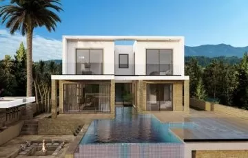 Kuzey Kıbrıs'ta deniz manzaralı müstakil villalar